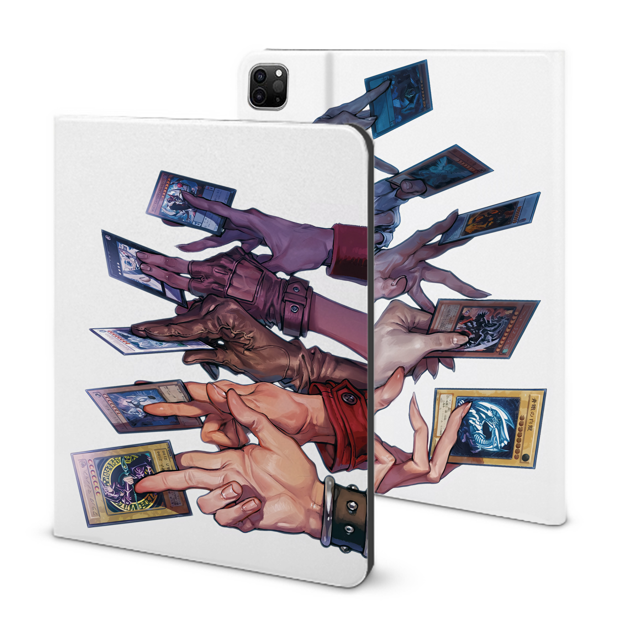 （画像用） 遊☆戯☆王 Yu-Gi-Oh! IPad ケース ブック型 PUレザー TPU 耐衝撃 軽量 薄型 ペン収納なし 全面保護 IPad 各モデル対応